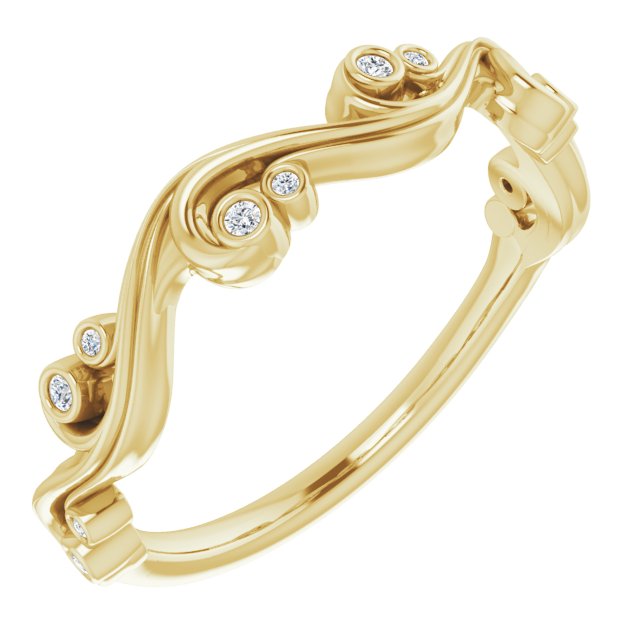 14K Yellow .05 CTW Diamond Sculptural-Inspired Anniversary Band