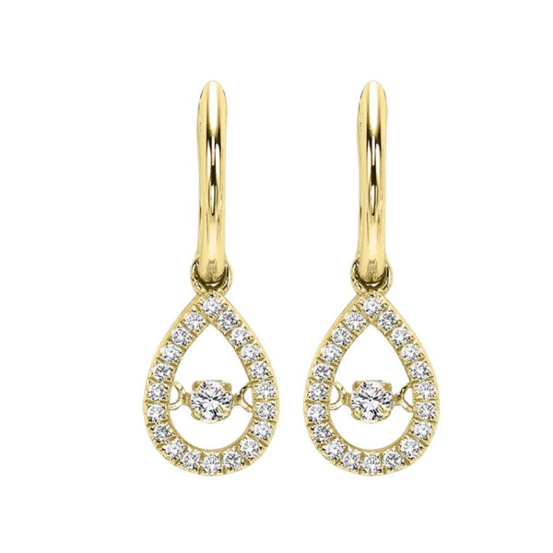 Gems One 10KT Yellow Gold & Diamond Rhythm Of Love Fashion Earrings  - 1/5 ctw