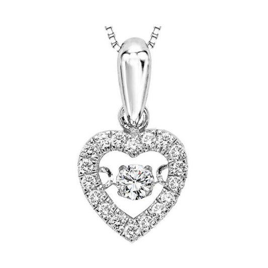 Gems One 14KT White Gold & Diamond Rhythm Of Love Neckwear Pendant  - 1/5 ctw