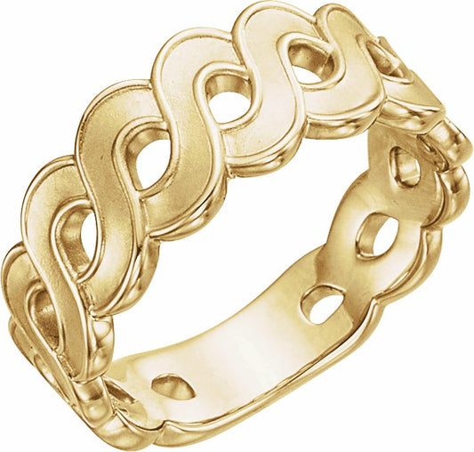 14K Yellow Infinity-Style Ring