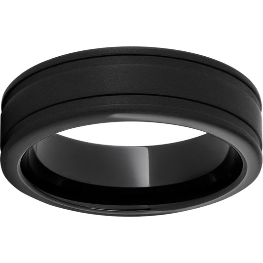 Black Diamond Ceramic Rounded Edge Band with Sandblast Finish