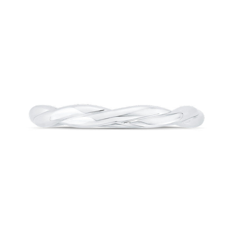 Shah Luxury 14K White Gold Plain Wedding Band