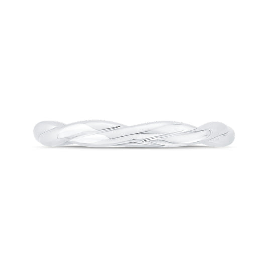 Shah Luxury 14K White Gold Plain Wedding Band