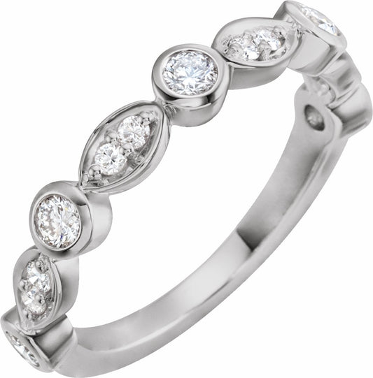 14K White 1/2 CTW Diamond Anniversary Band