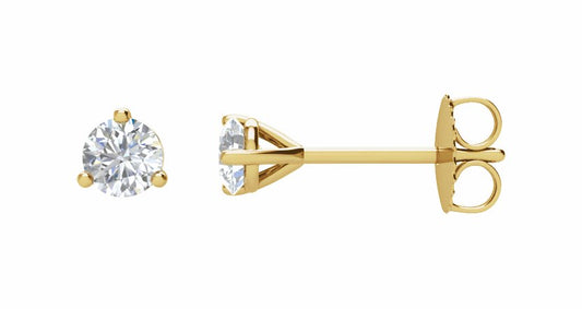 14K Yellow 1/5 CTW Diamond Stud Earrings