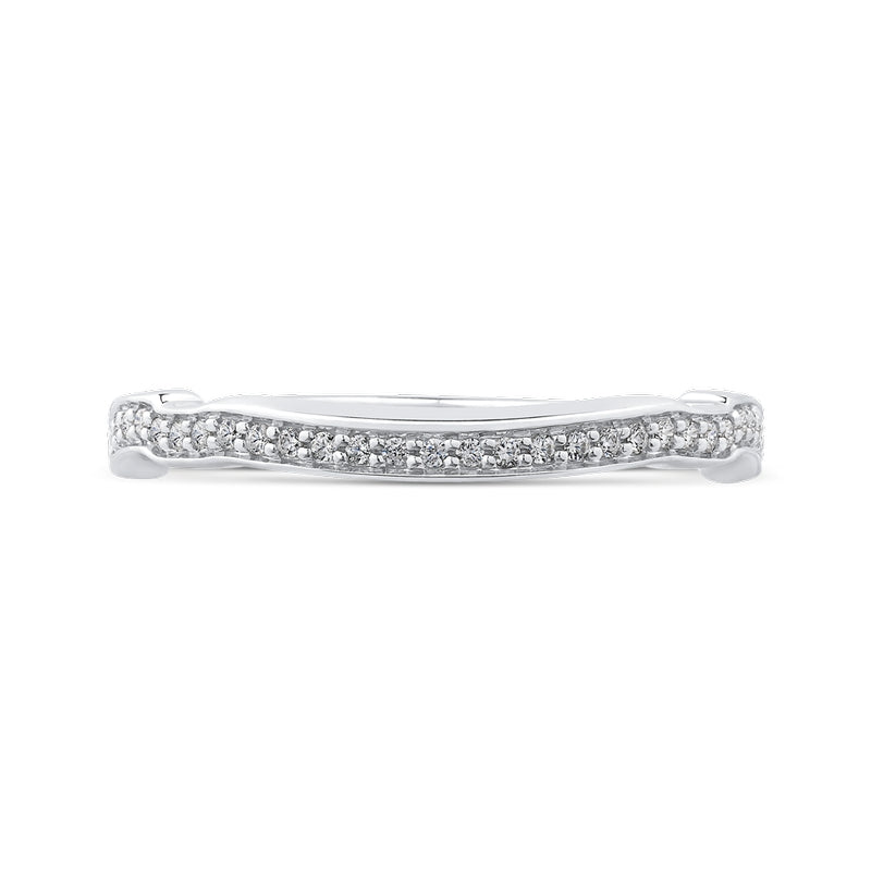 Shah Luxury Round Diamond Half-Eternity Wedding Band In 14K White Gold