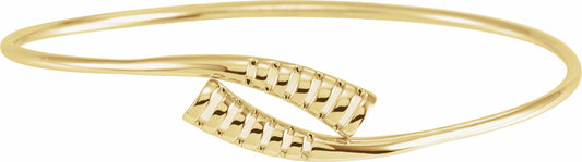 14K Yellow 16.5 mm Bypass Bangle 7 Bracelet