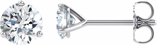 14K White 5 mm Round Forever Oneu2122 Moissanite Earrings
