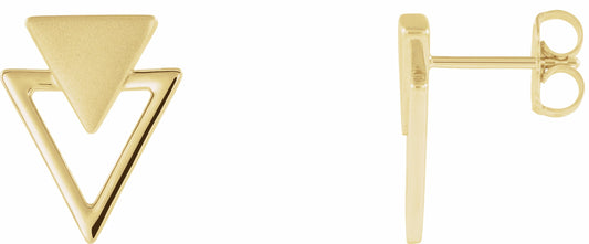14K Yellow Geometric Earrings