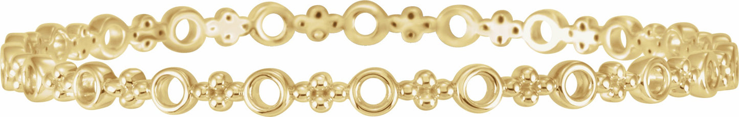 14K Yellow 4.4 mm Geometric Bangle 7 Bracelet