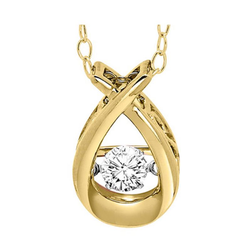Gems One 14KT Yellow Gold & Diamond Rhythm Of Love Neckwear Pendant  - 1/4 ctw