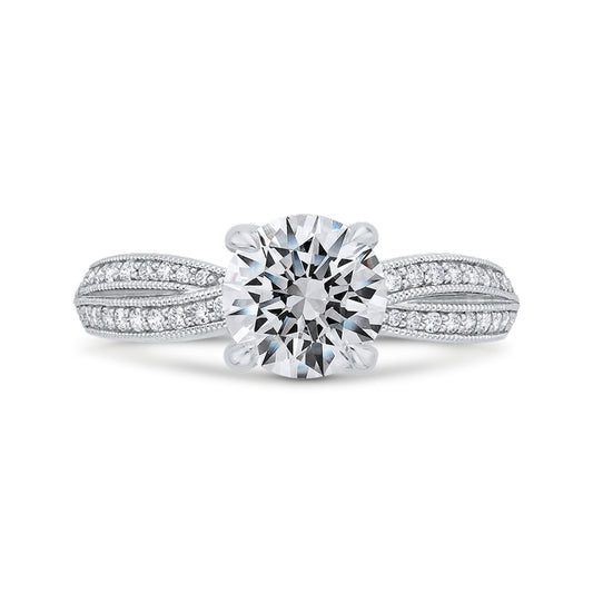 Shah Luxury 14K White Gold Diamond Engagement Ring (Semi-Mount)