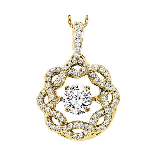 Gems One 14KT Yellow Gold & Diamond Rhythm Of Love Neckwear Pendant  - 1/2 ctw