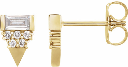 14K Yellow 1/4 CTW Diamond Geometric Earrings