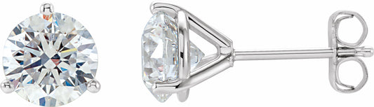 14K White 1/4 CTW Diamond Stud Earrings
