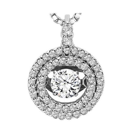 Gems One 14KT White Gold & Diamond Rhythm Of Love Neckwear Pendant  - 1-3/4 ctw