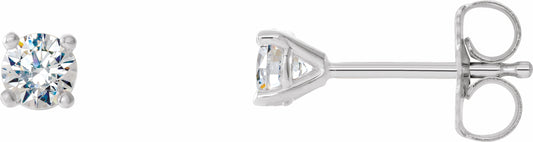 14K White 1/2 CTW Diamond 4-Prong Cocktail-Style Earrings