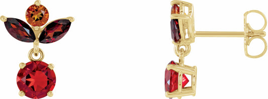 14K Yellow Multi-Gemstone Earrings