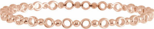 14K Rose 4.4 mm Geometric Bangle 7 Bracelet