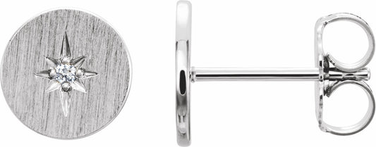14K White .02 CTW Diamond Earrings