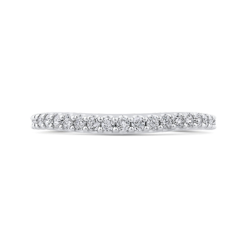 Shah Luxury Round Half-Eternity Diamond Wedding Band In 14K White Gold
