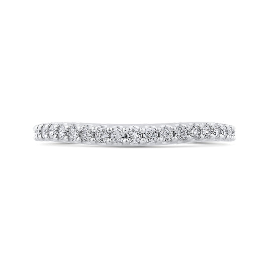 Shah Luxury Round Half-Eternity Diamond Wedding Band In 14K White Gold