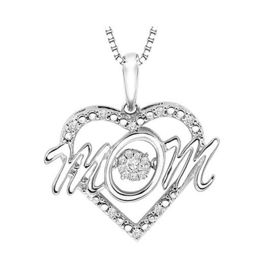 Gems One Silver (SLV 995) & Diamonds Stunning Neckwear Pendant - 1/10 ctw