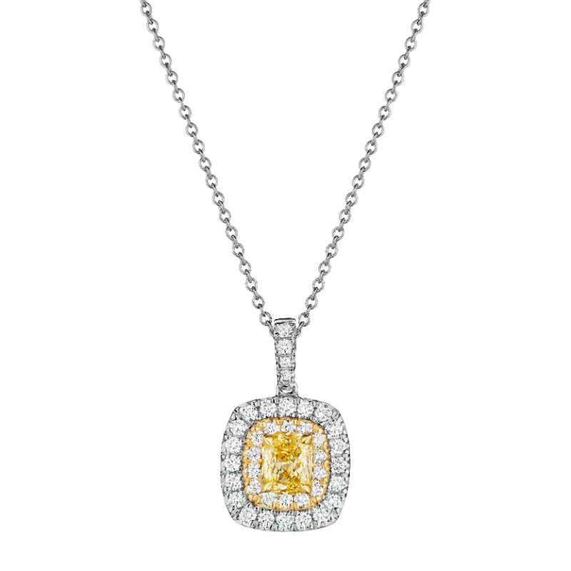 Henri Daussi Yellow Platinum Diamond Pendant