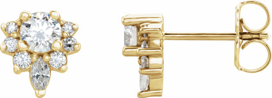 14K Yellow 1/2 CTW Diamond Earrings