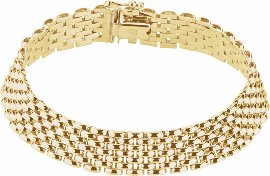 14K Yellow 10.25 mm Panther 7 Bracelet