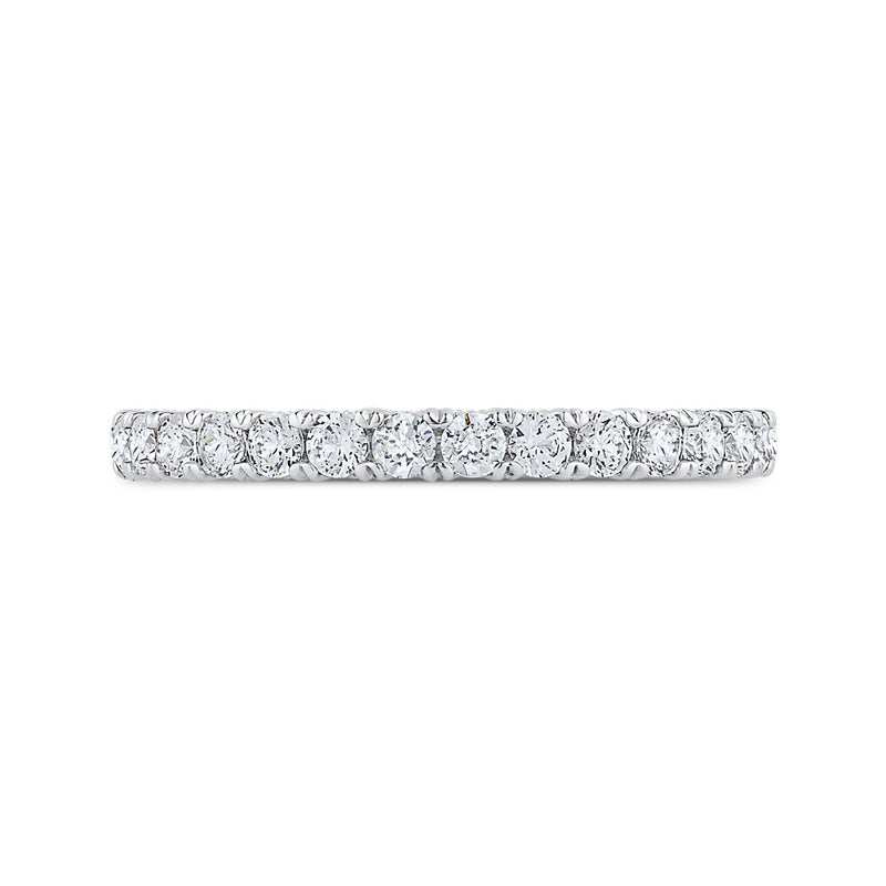 Shah Luxury 14K White Gold Round Diamond Half-Eternity Wedding Band