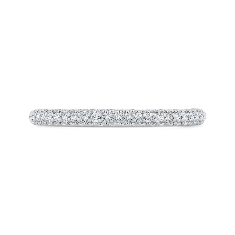 Shah Luxury 14K White Gold Round Cut Diamond Wedding Band