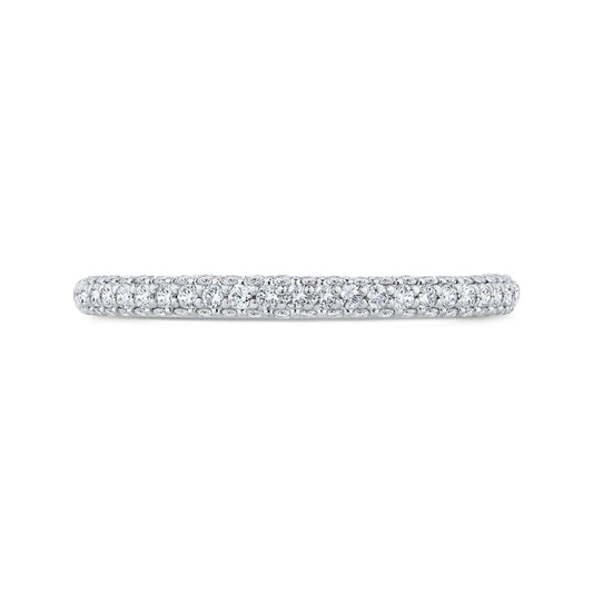 Shah Luxury 14K White Gold Round Cut Diamond Wedding Band