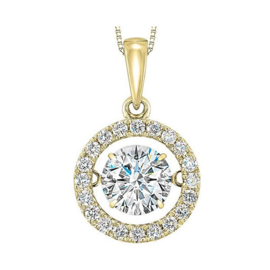 Gems One 14KT Yellow Gold & Diamond Rhythm Of Love Neckwear Pendant  - 1-1/4 ctw