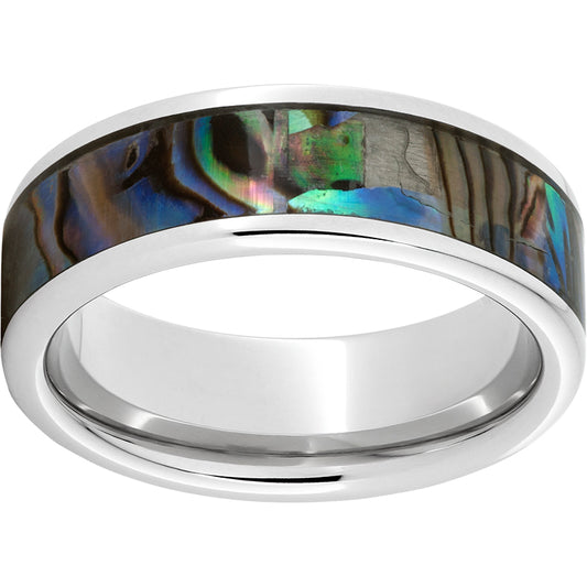 Serinium Pipe Cut Band with Abalone Inlay