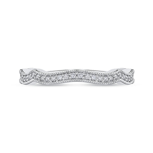 Shah Luxury 14K White Gold Round Diamond Wedding Band