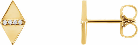 14K Yellow .025 CTW Diamond Geometric Earrings