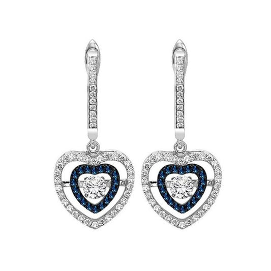 Gems One 14KT White Gold & Diamond Rhythm Of Love Fashion Earrings   - 1/2 ctw