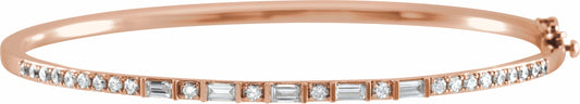 14K Rose 1 CTW Diamond 7 Bangle Bracelet
