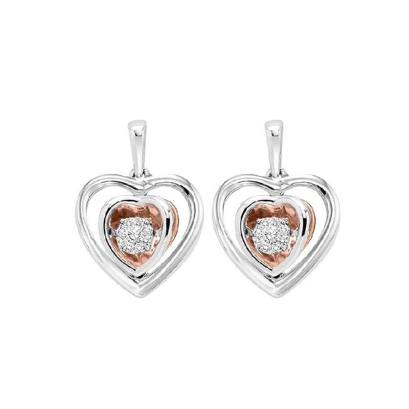 Gems One 10KT Pink Gold & Diamond Rhythm Of Love Fashion Earrings  - 1/5 ctw