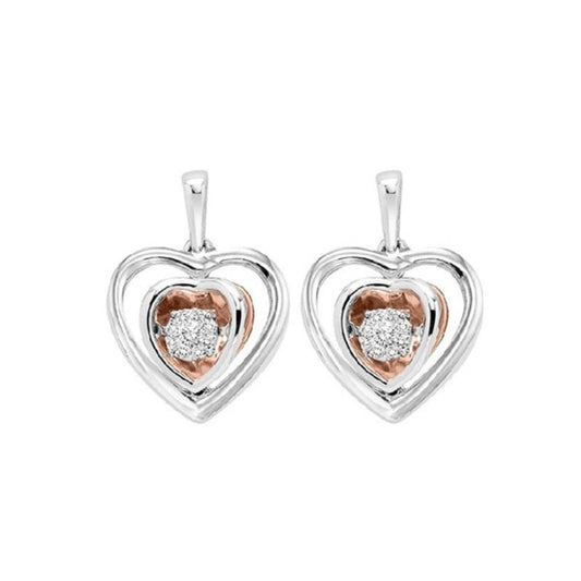 Gems One 10KT Pink Gold & Diamond Rhythm Of Love Fashion Earrings  - 1/5 ctw