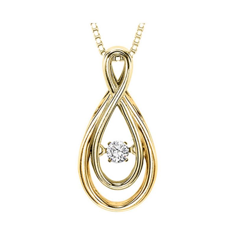 Gems One 14KT Yellow Gold & Diamond Rhythm Of Love Neckwear Pendant  - 1/10 ctw
