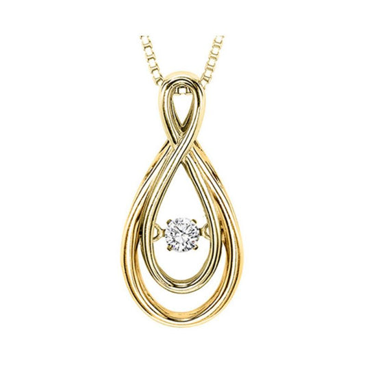 Gems One 14KT Yellow Gold & Diamond Rhythm Of Love Neckwear Pendant  - 1/10 ctw