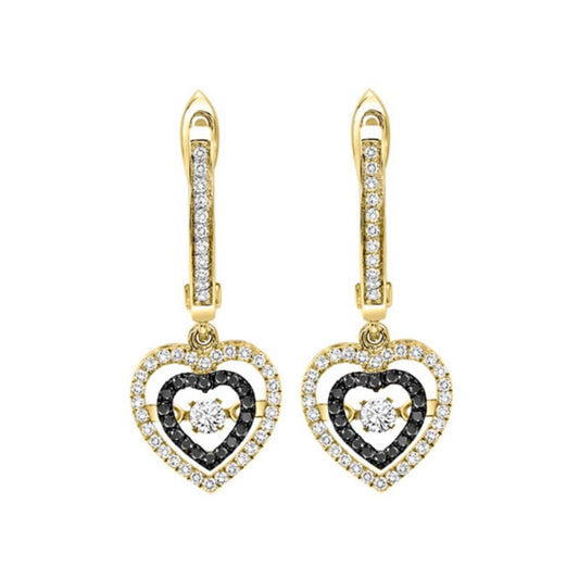 Gems One 14KT Yellow Gold & Diamond Rhythm Of Love Fashion Earrings   - 1/2 ctw