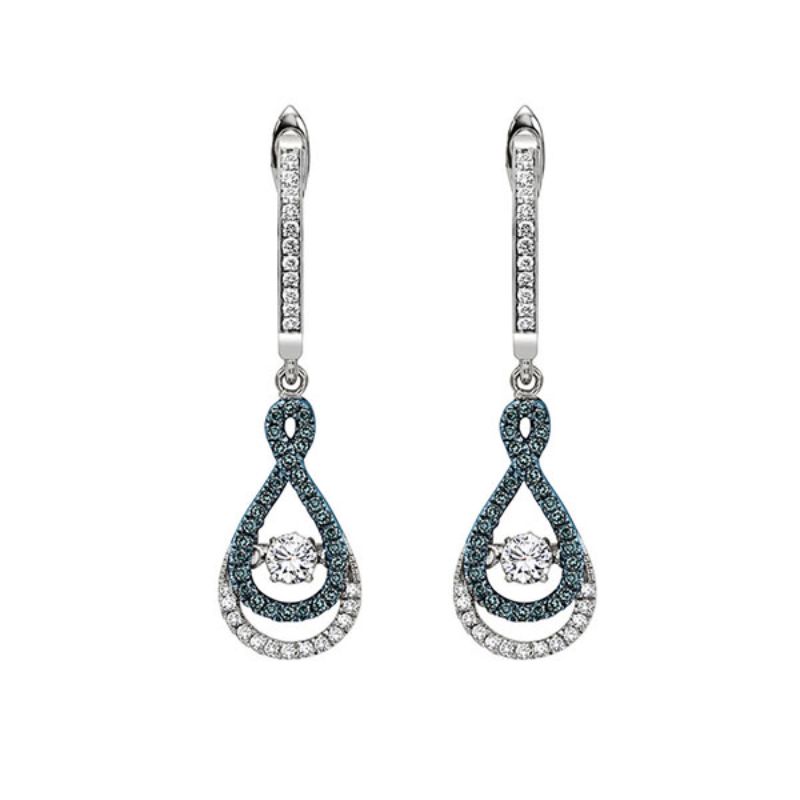 Gems One 14KT White Gold & Diamond Rhythm Of Love Fashion Earrings  - 1/2 ctw