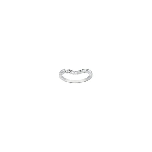 True Romance 14k White Gold 0.50ct Diamond Vintage Style Wedding Band