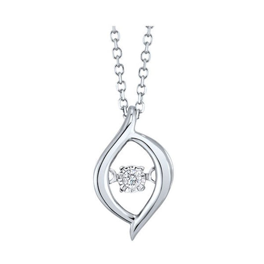 Gems One 10KT White Gold & Diamond Rhythm Of Love Neckwear Pendant  - 1/10 ctw