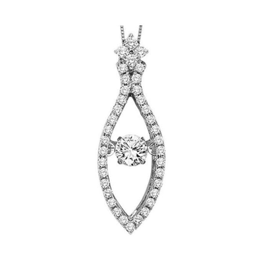 Gems One 14KT White Gold & Diamond Rhythm Of Love Neckwear Pendant  - 1/2 ctw