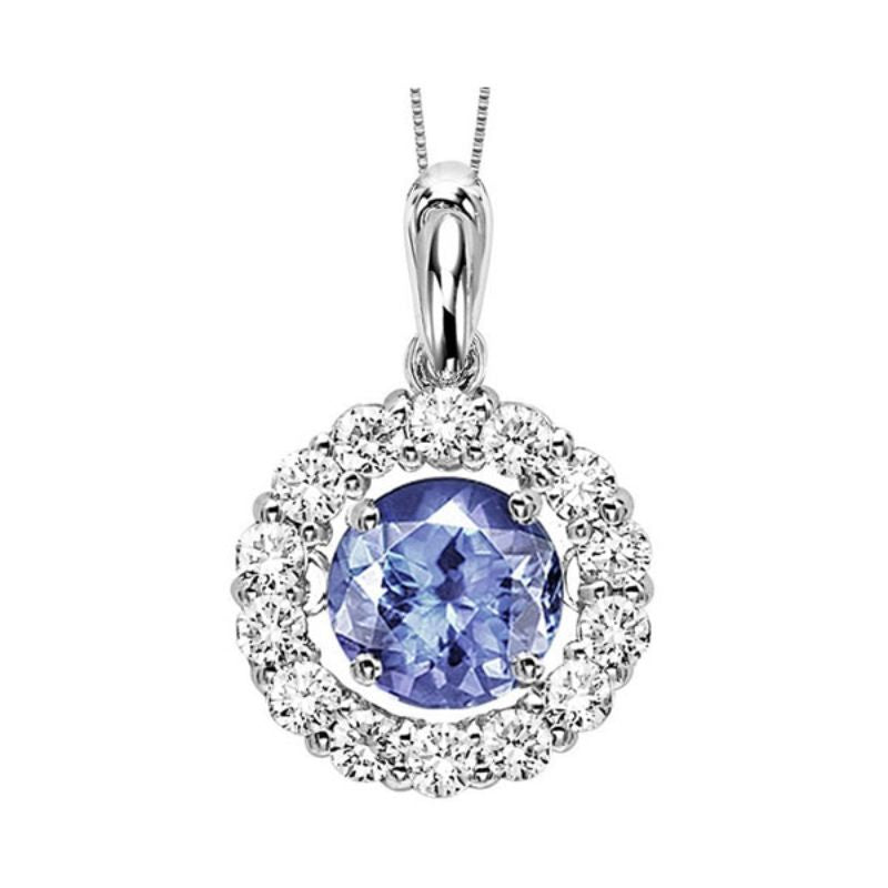 Gems One 14KT White Gold & Diamond Rhythm Of Love Neckwear Pendant   - 1/2 ctw