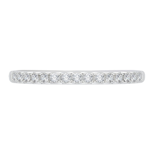 Shah Luxury 14K White Gold Euro Shank Diamond Wedding Band
